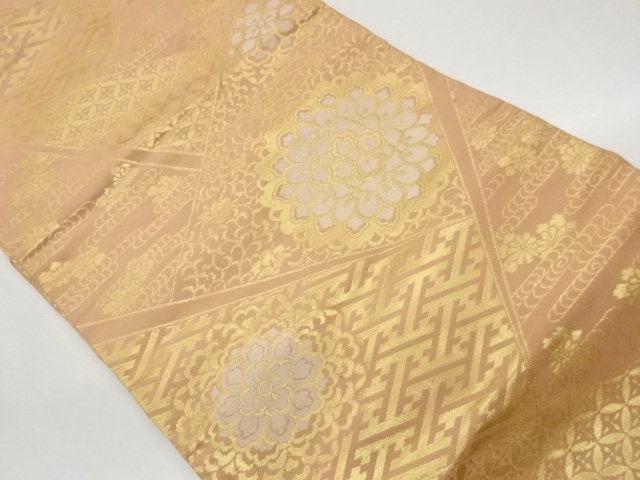 JAPANESE NAGOYA OBI / WOVEN FLOWER ARABESQUE